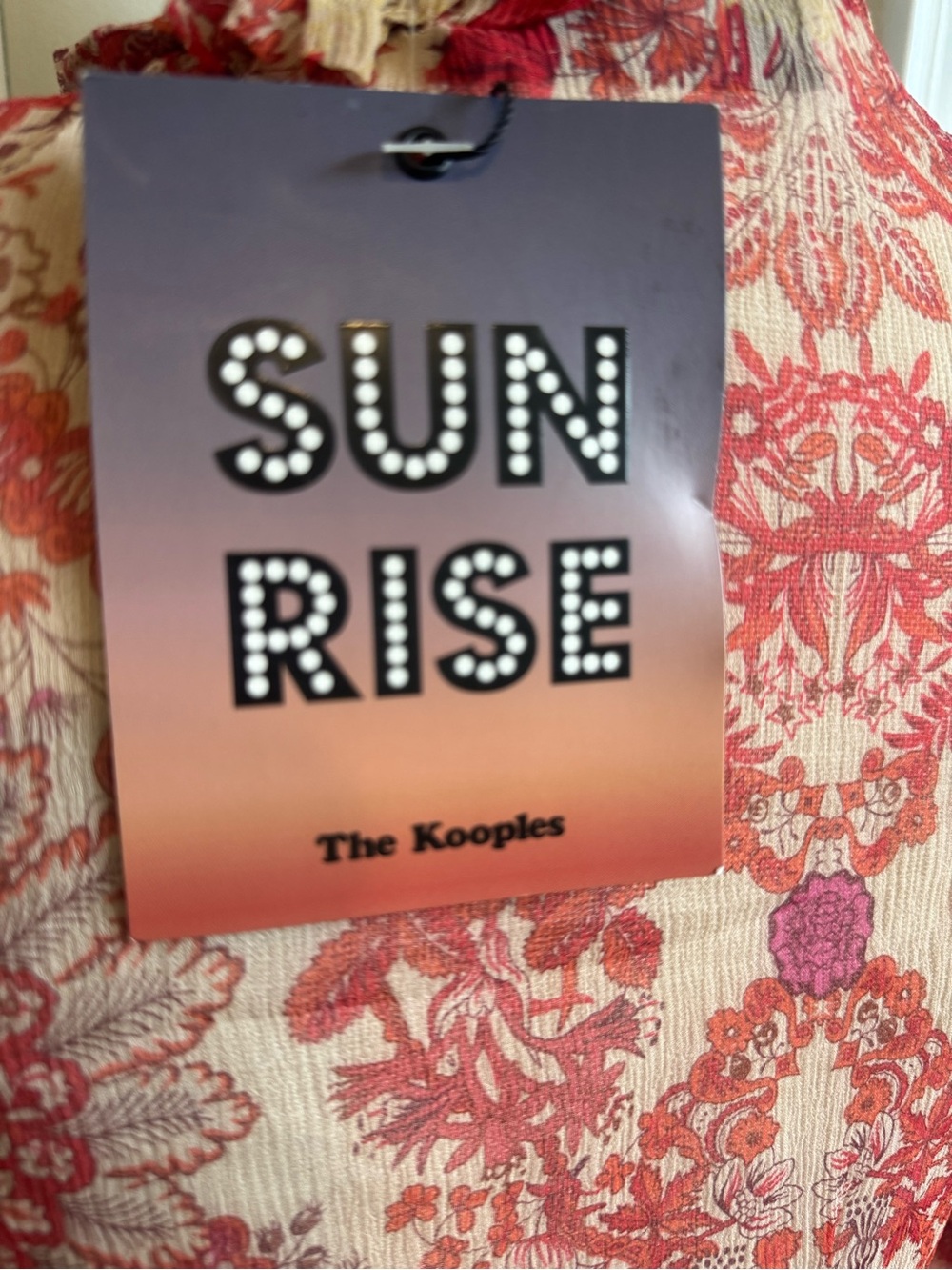 The Kooples Sunrise Chili Pepper Boho Floral Maxi Dress Beads Size 1 (US 4) NWT - Picture 6 of 12